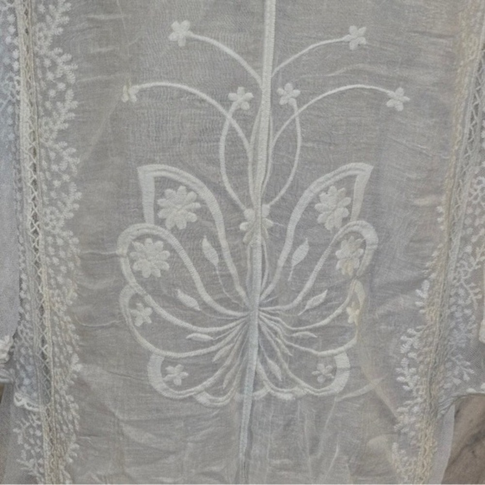 Anthropologie X Kindred White Lace Kimono Cardigan Duster Plus Size 2X New - Picture 7 of 9